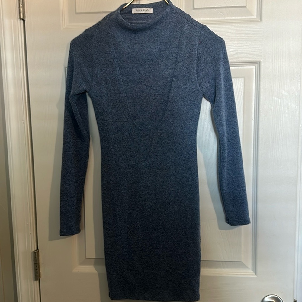 Black Bead Dark Blue  Dress